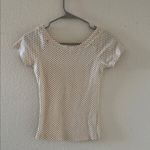 Brandy melville cream Ginny floral off shoulder top